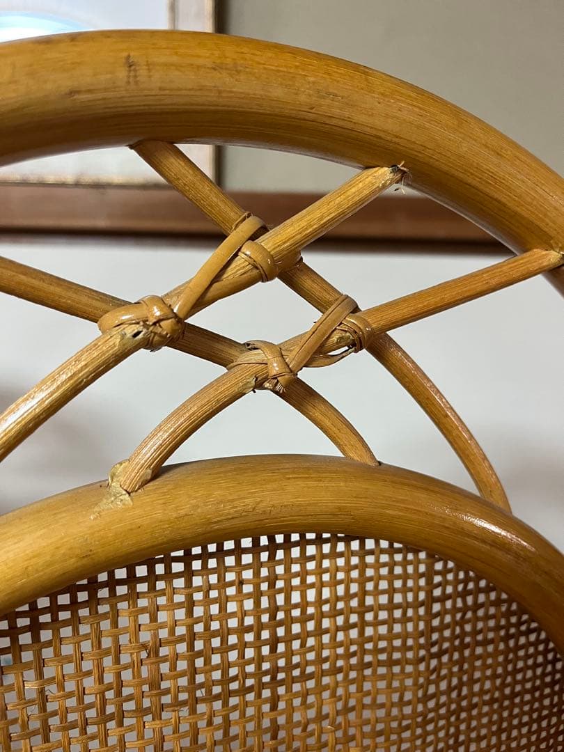 ラタン 4連 パーテーション 衝立 間仕切り ヴィンテージ 昭和レトロ