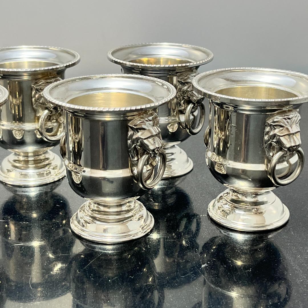 【VINERS】 ライオンのホルダー6個 / 透かしのトレー【シルバープレート】