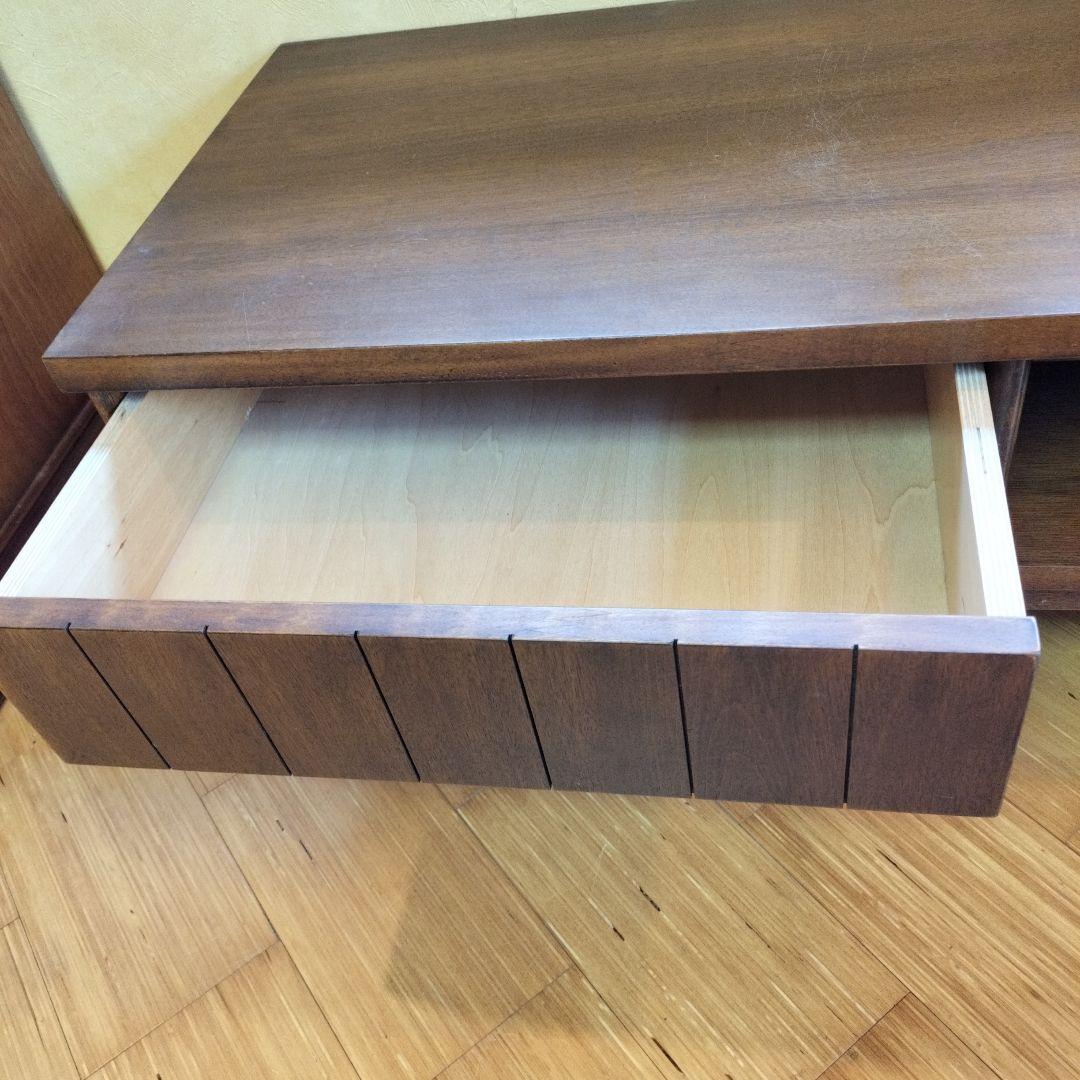 チーク　一点物　木製テレビボード 引き出し付き