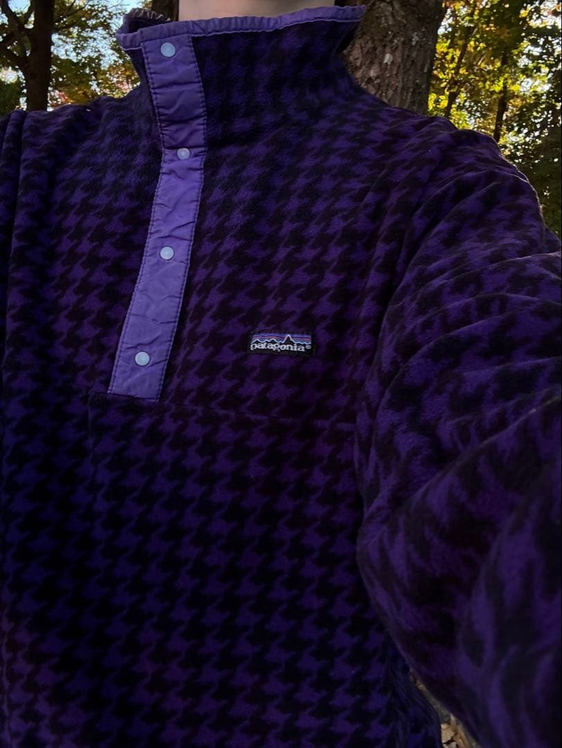 レア 90s Patagonia パタゴニア 千鳥格 シンチラ スナップT 総柄