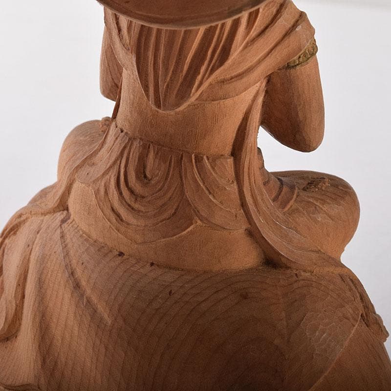 mi　仏教美術　木彫　普賢菩薩像　仏像　置物　共箱　V　7995