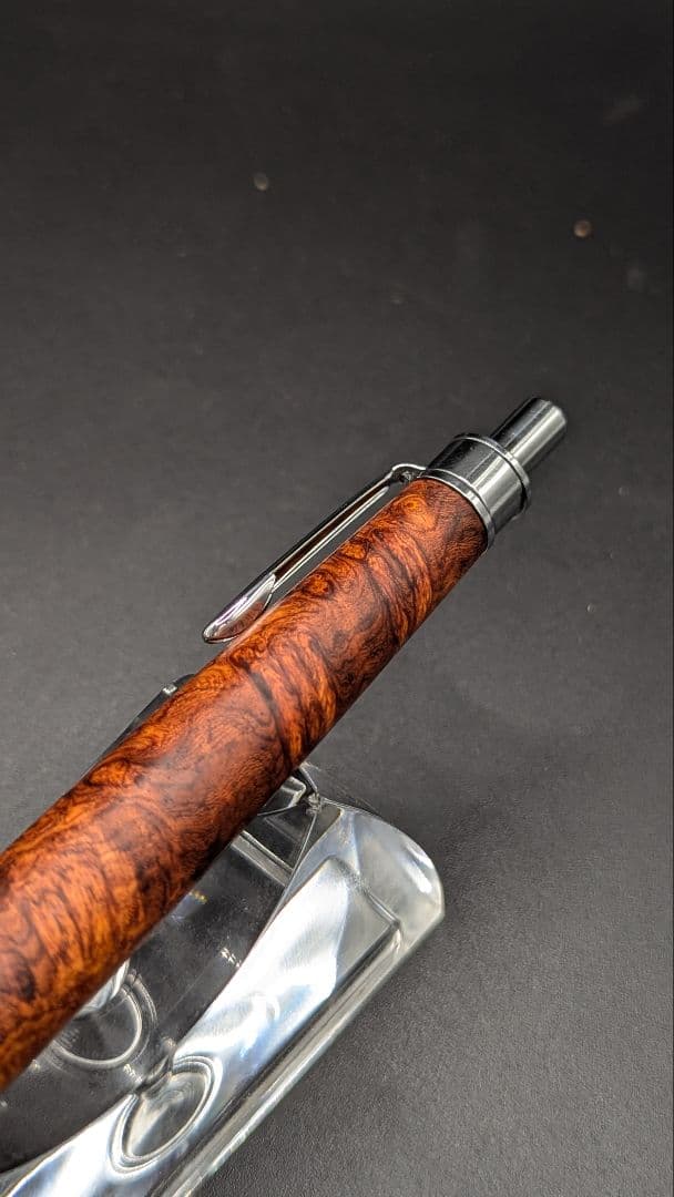 241ペン工房翌檜　特上　本花梨　瘤杢　木軸シャーペン　ボールペン　サポニンあり