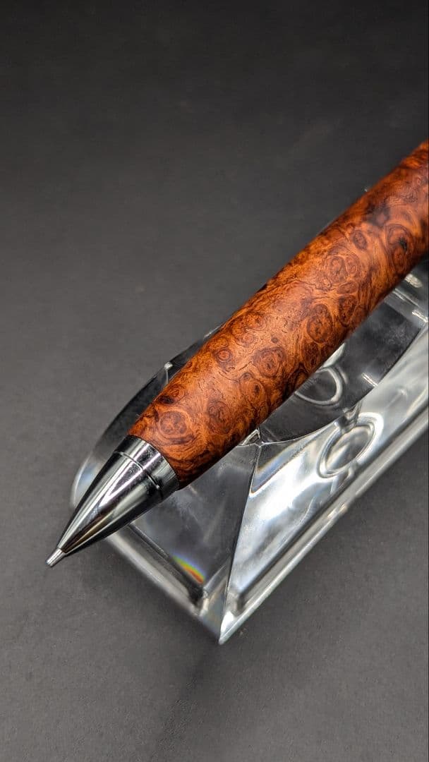 241ペン工房翌檜　特上　本花梨　瘤杢　木軸シャーペン　ボールペン　サポニンあり