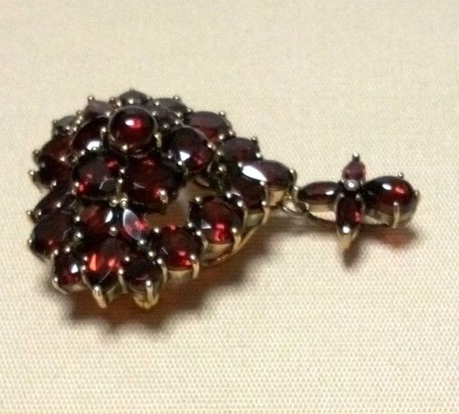 碌山 ラフィネ ガーネット ハート ブローチ ・ ペンダントトップ 2way