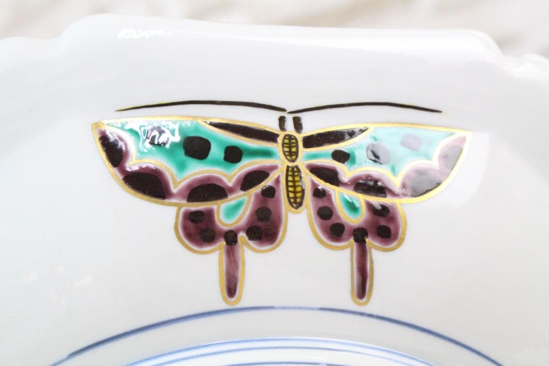 ♡九谷焼 山本重義 金彩小紋 飾皿 共箱・共布 付き EA0H01013