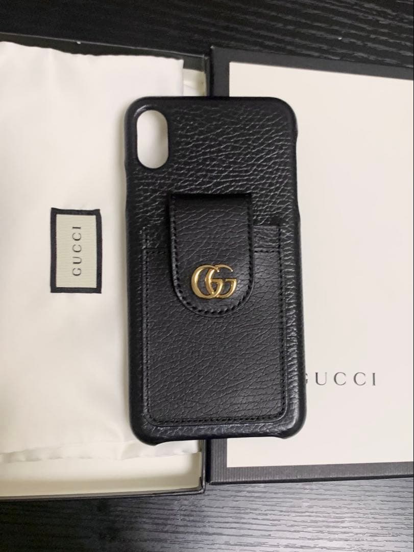 【GUCCI】グッチ レザー GGマーモント iPhoneXSMaxケース
