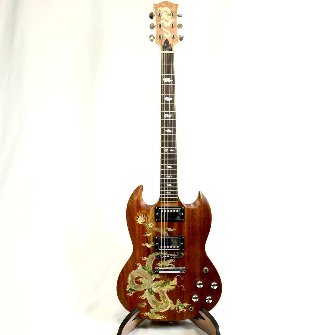 SGスタイル エレキギター　ドラゴンインレイ
