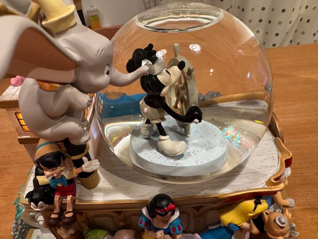 ディズニー　ミッキーマウス スノードーム 船型　オルゴール　Disney