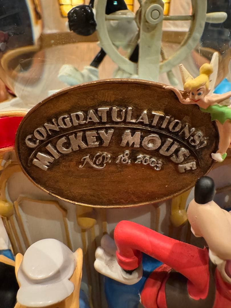 ディズニー　ミッキーマウス スノードーム 船型　オルゴール　Disney