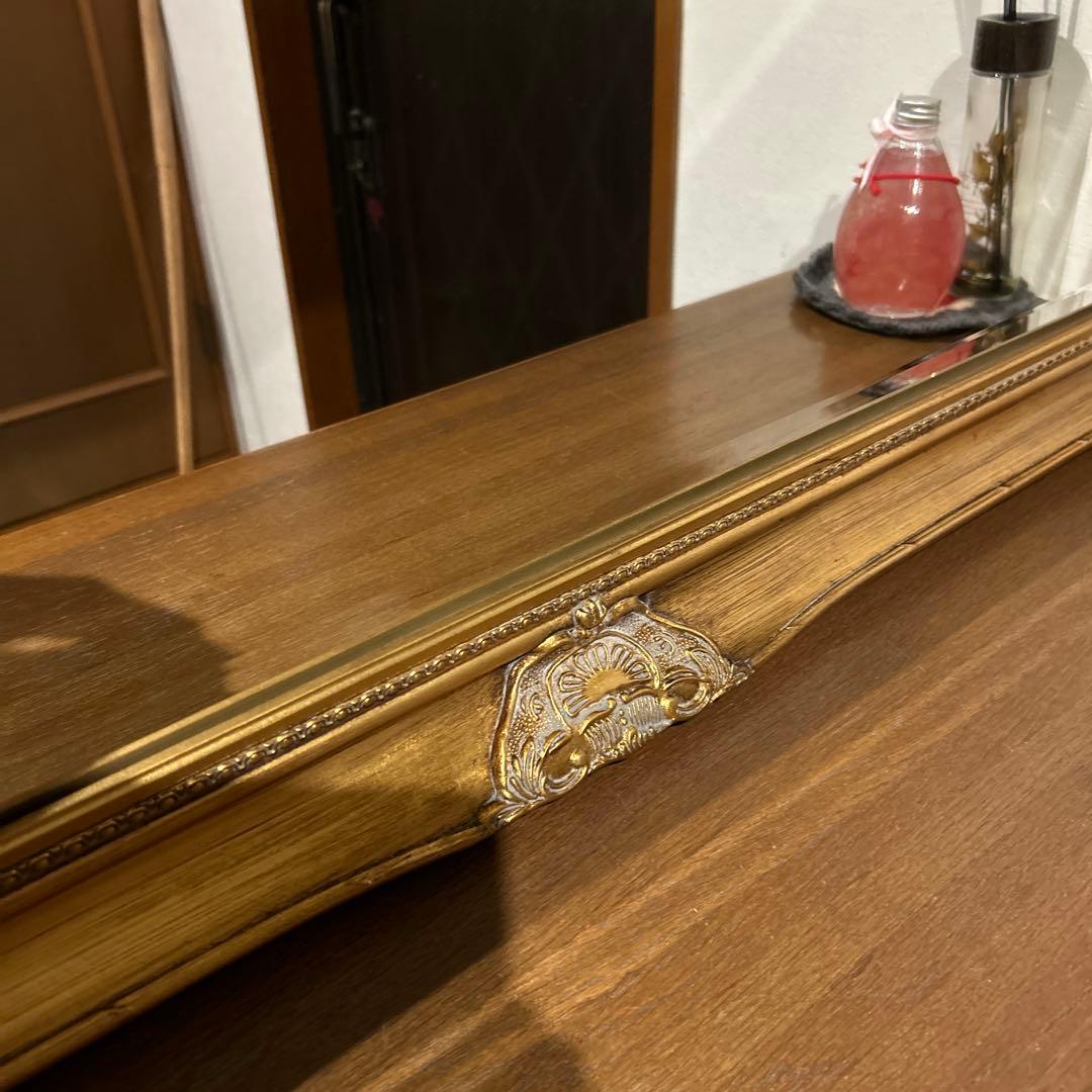 ④イギリスアンティーク調鏡✳︎大きな鏡✳︎金色フレーム