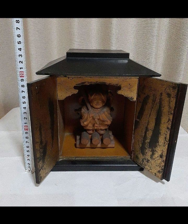 開運出世【三面大黒天像】現世利益　仏像　神像　厨子