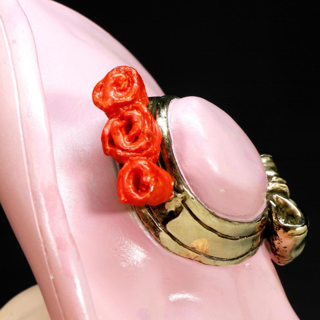 ★超レア！ヒロ・ヤマガタ ブロンズ像 『春風』薔薇の花束とパリジェンヌ1988