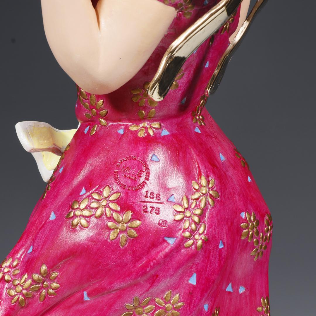 ★超レア！ヒロ・ヤマガタ ブロンズ像 『春風』薔薇の花束とパリジェンヌ1988