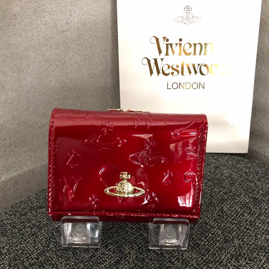 Vivienne Westwood エナメル三つ折り財布 エナメル レッド