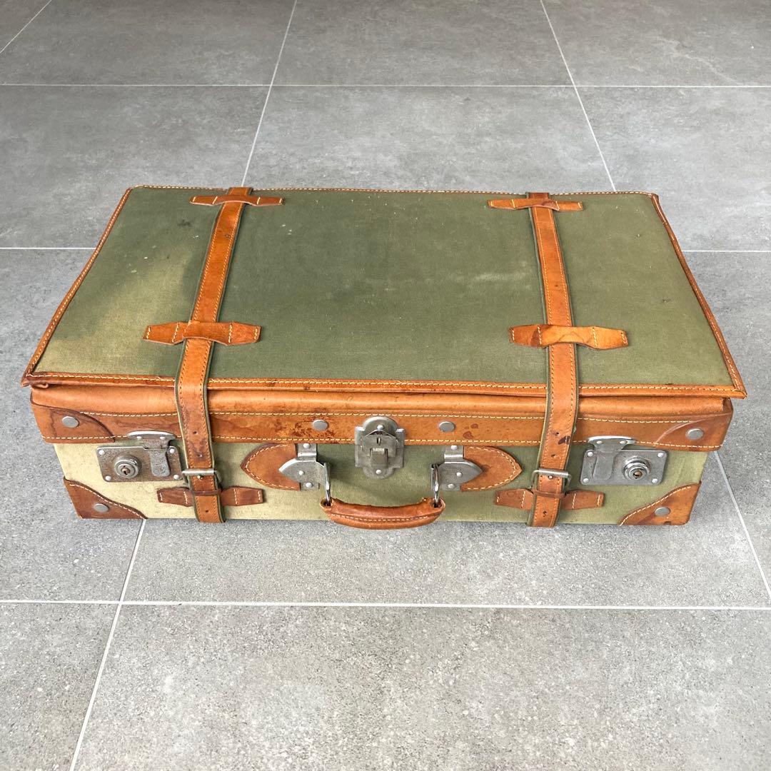 ヴィンテージ トランクケース トランクバッグ レトロ雑貨 古道具 グリーン