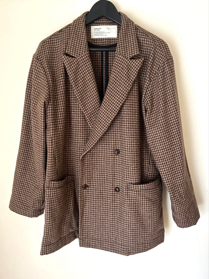 harvesty ハーベスティ ウールツイードズートジャケット　チェックコート