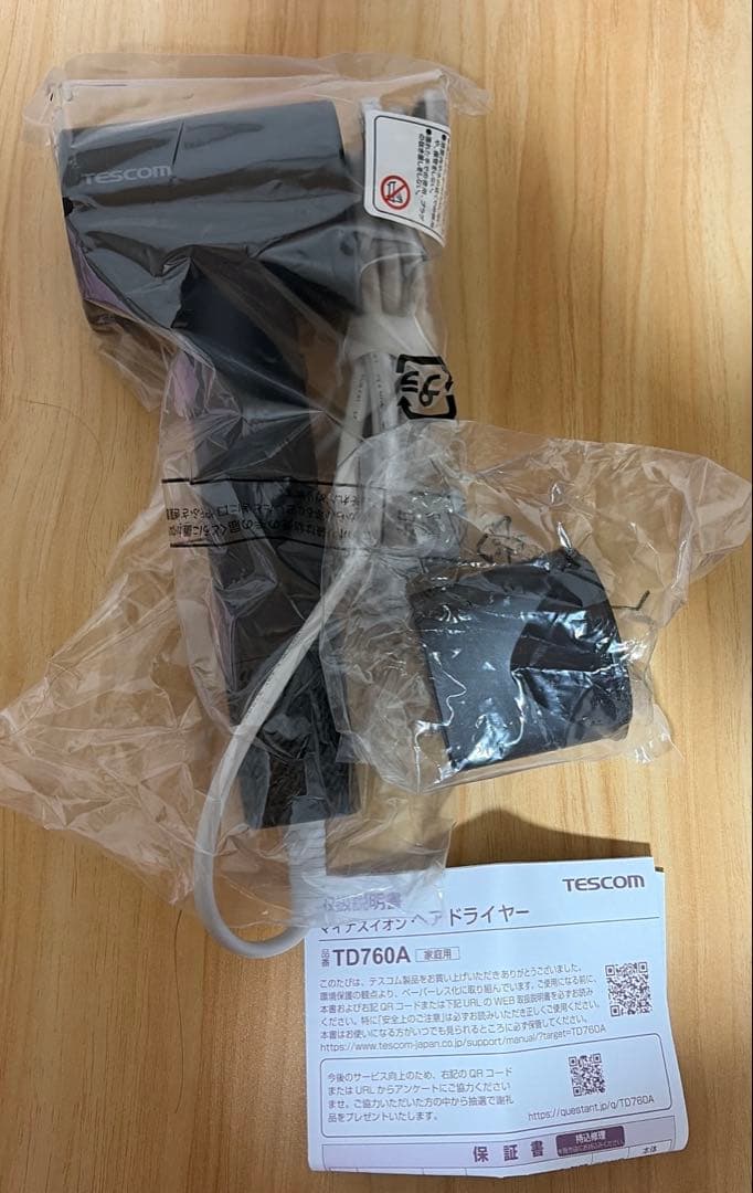 TESCOM マイナスイオンヘアドライヤー　TD760A