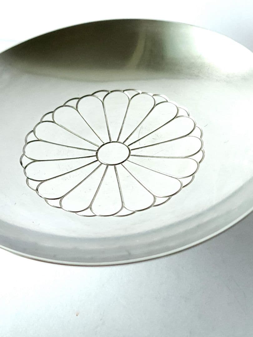 吉岳宗雲斎 皇室御用金工師 銀製 菊御紋入 盃 3客 約670.1g