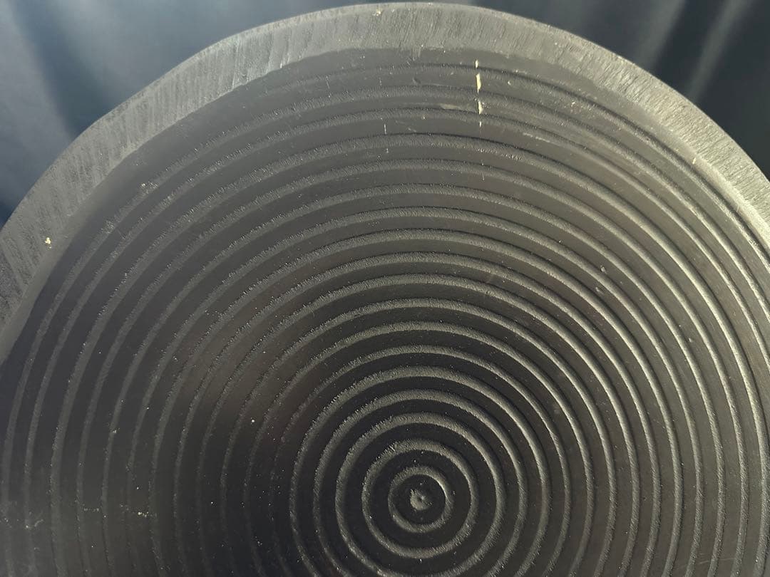 ★木製お盆 手彫り木製トレー/幾何学紋様／アンティーク★