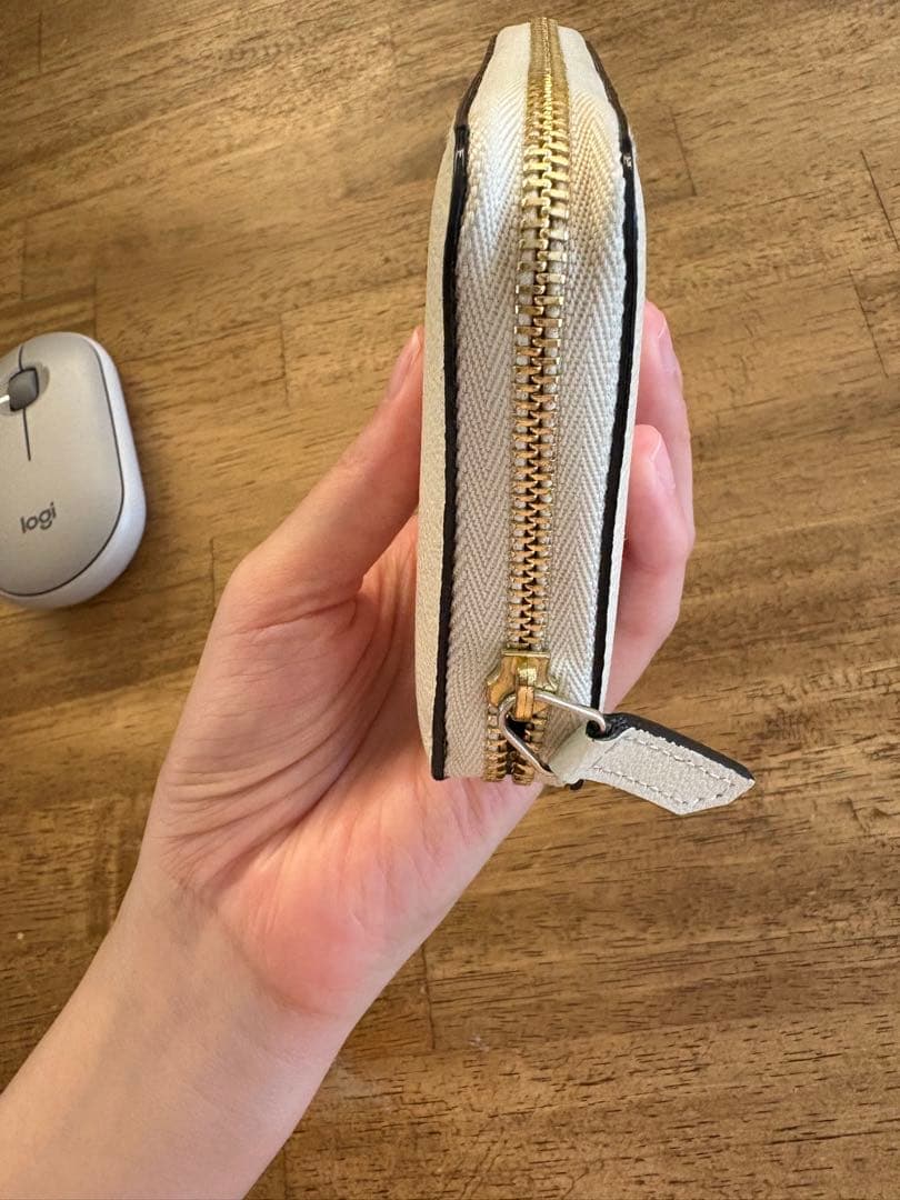 【まつも様】ラルコバレーノ　ラウンドジップミニウォレット #WHITE*GRAY