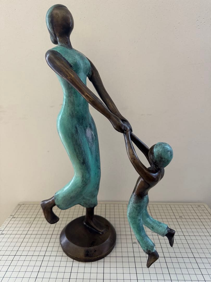 青銅製 母子像 モダンデザイン