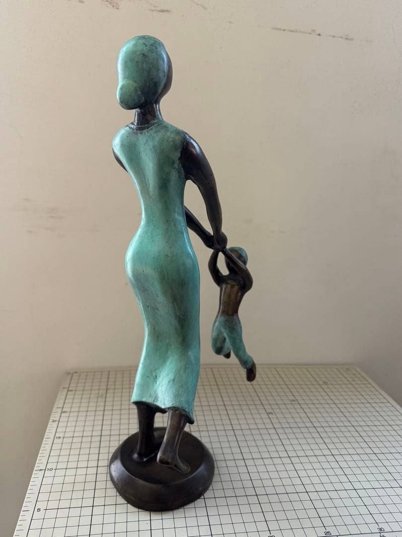 青銅製 母子像 モダンデザイン