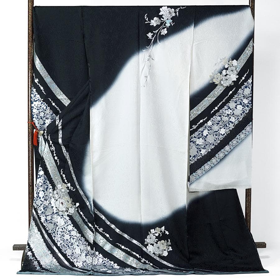 専用　ご予約　振袖　プレミアムゴールド　関芳　未仕立て　仮絵羽　薔薇　黒　銀