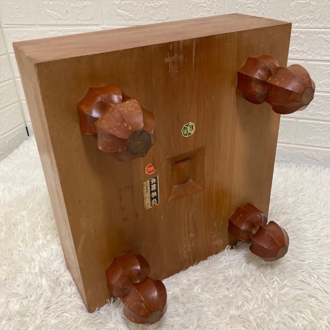 【美品】囲碁盤　本蛤碁石　へそ付き　脚付き　蛤碁石　囲碁盤　雪印　松寿
