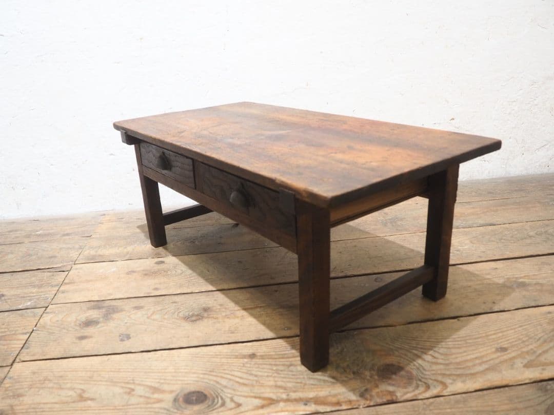 1258 アンティーク　文机　ローテーブル　収納ケース　陳列台　レトロ　古家具