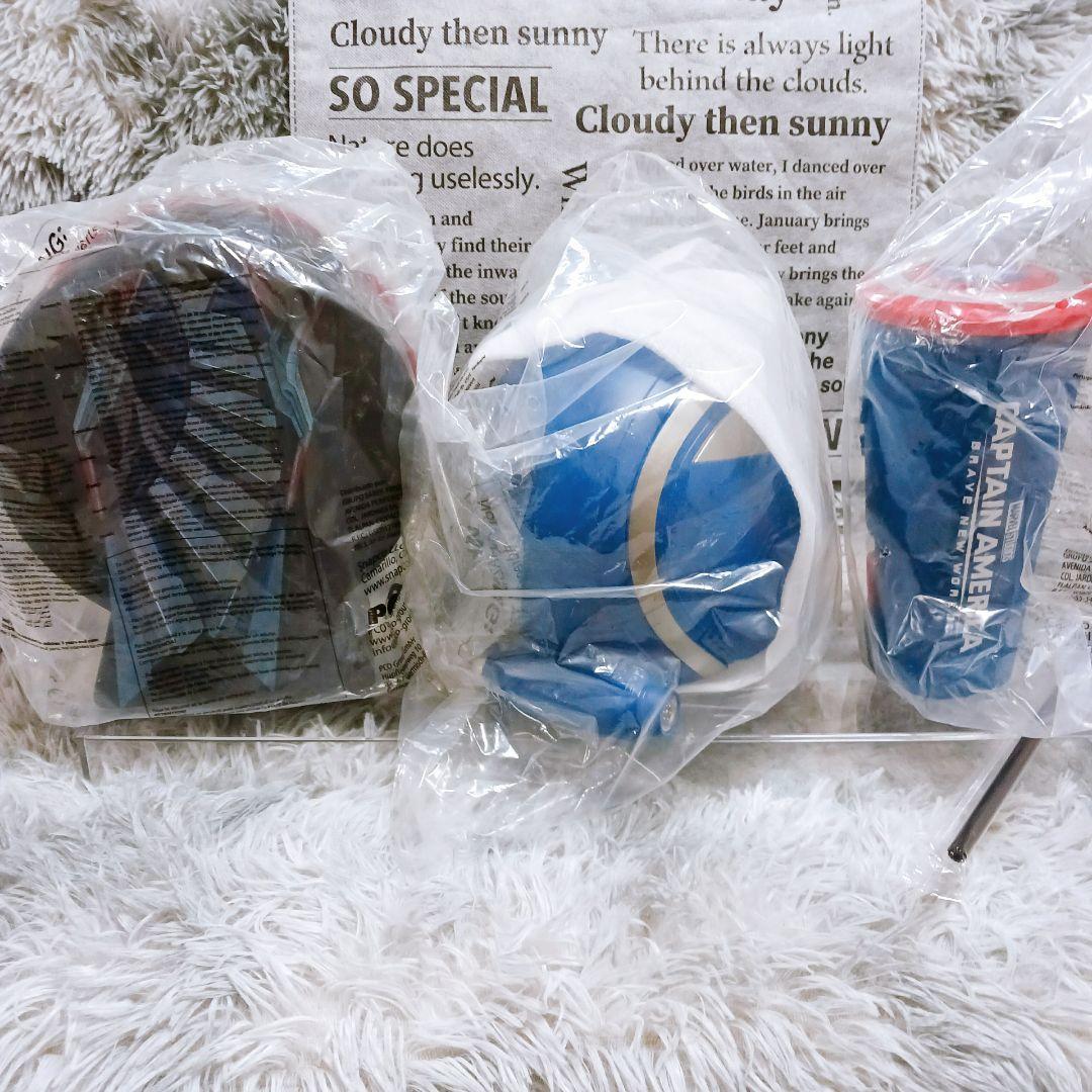 ✨映画館限定✨マーベルキャプテンアメリカポップコーンバケツ&カップ3点映画グッズ