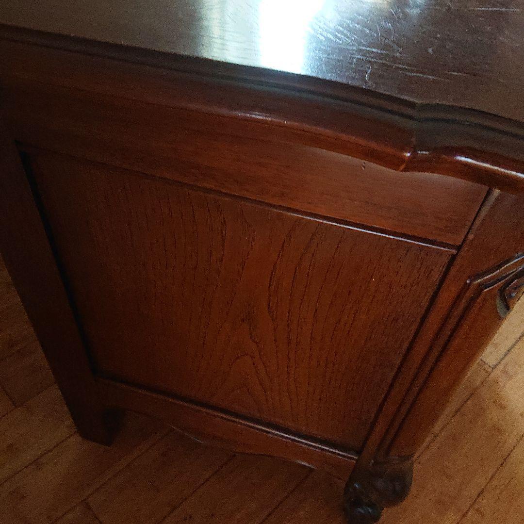 アンティーク調 木製ブラウンチェスト 2段引き出し付き