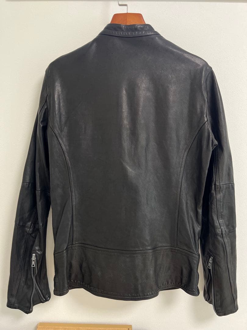 【希少】BACKLASH ドイツカーフシングルライダース XL 黒色