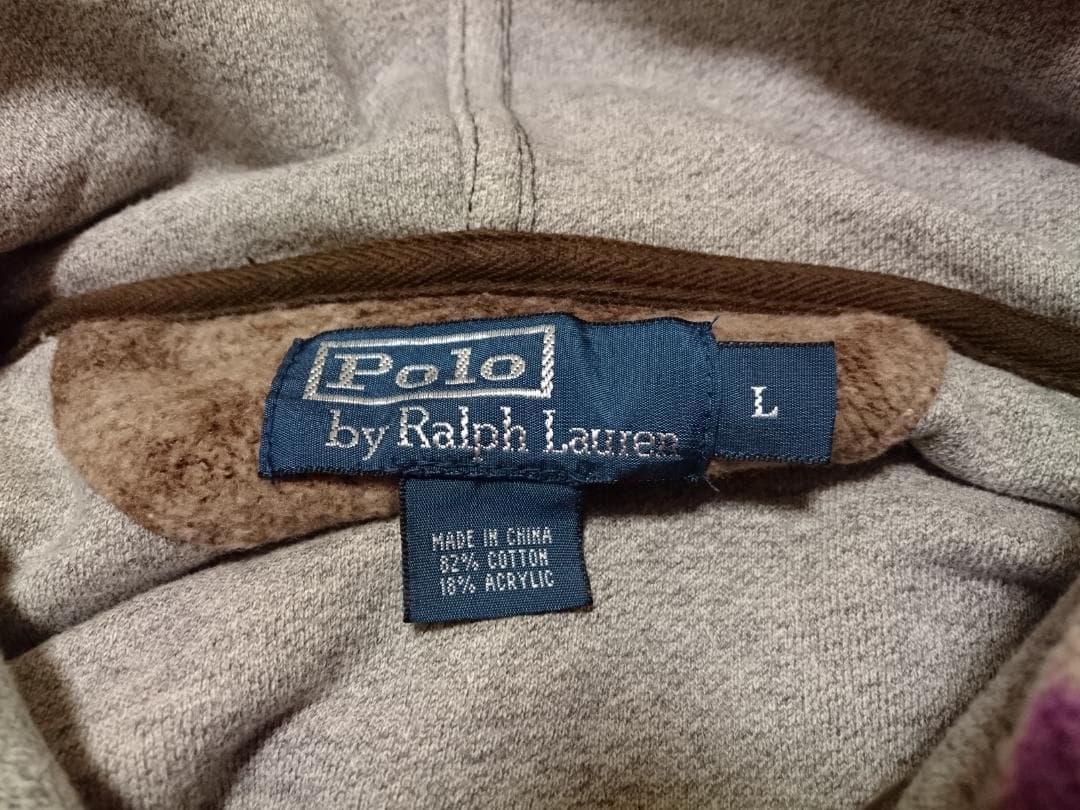 美品 ポロ ラルフローレン ネイティブ柄 L ジップアップ パーカー RRL