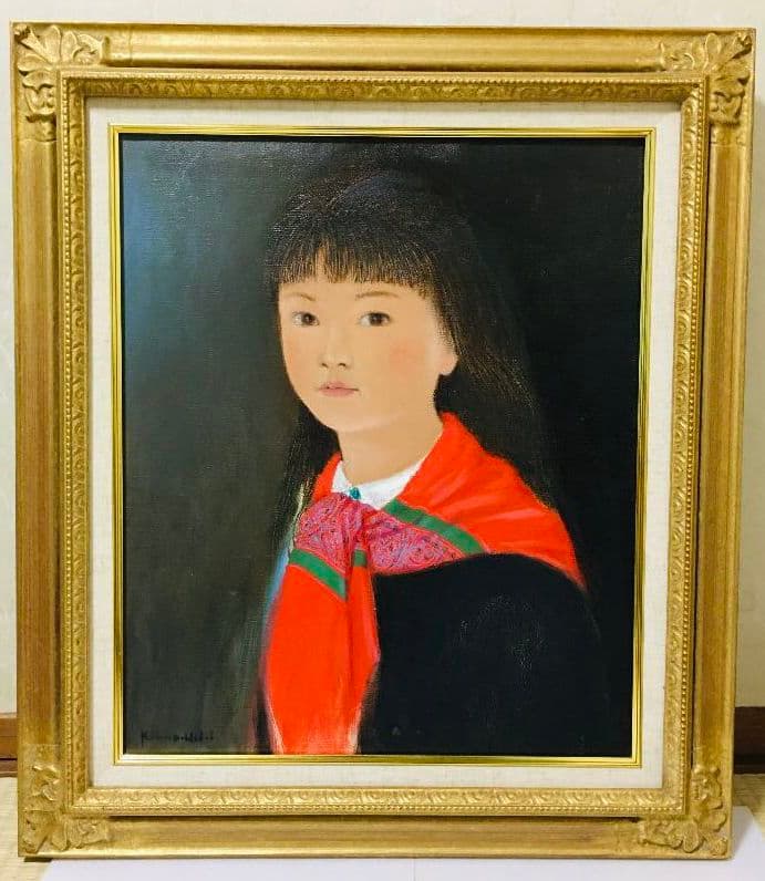 赤いスカーフ　油絵　F8（455×380mm）