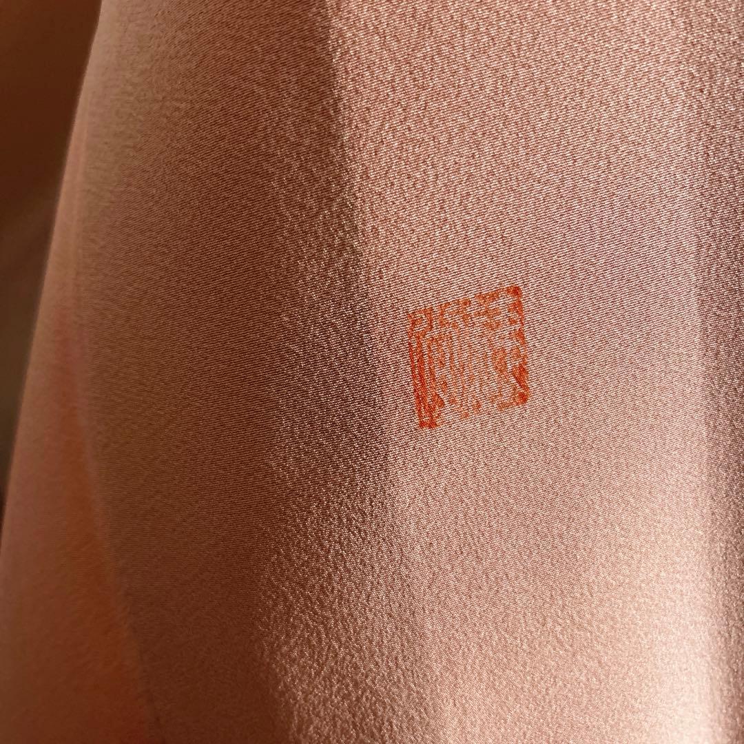 未使用近い　美品　袷　正絹　作家　縮緬　友禅　訪問着　フルセット　4点