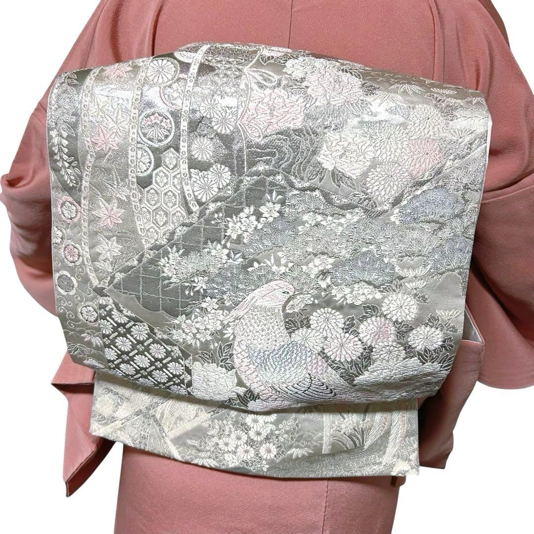 未使用近い　美品　袷　正絹　作家　縮緬　友禅　訪問着　フルセット　4点