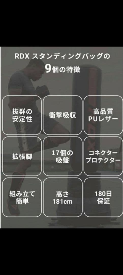 RDX 自立式サンドバッグ ブラック ボディメーカーのマット付き