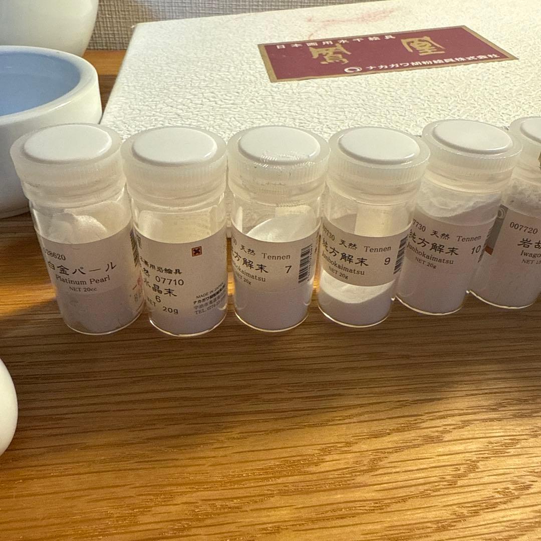 まとめ売り　ナカガワ胡粉　日本画用水干絵具セット 23色＋18色　乳鉢　乳棒　皿