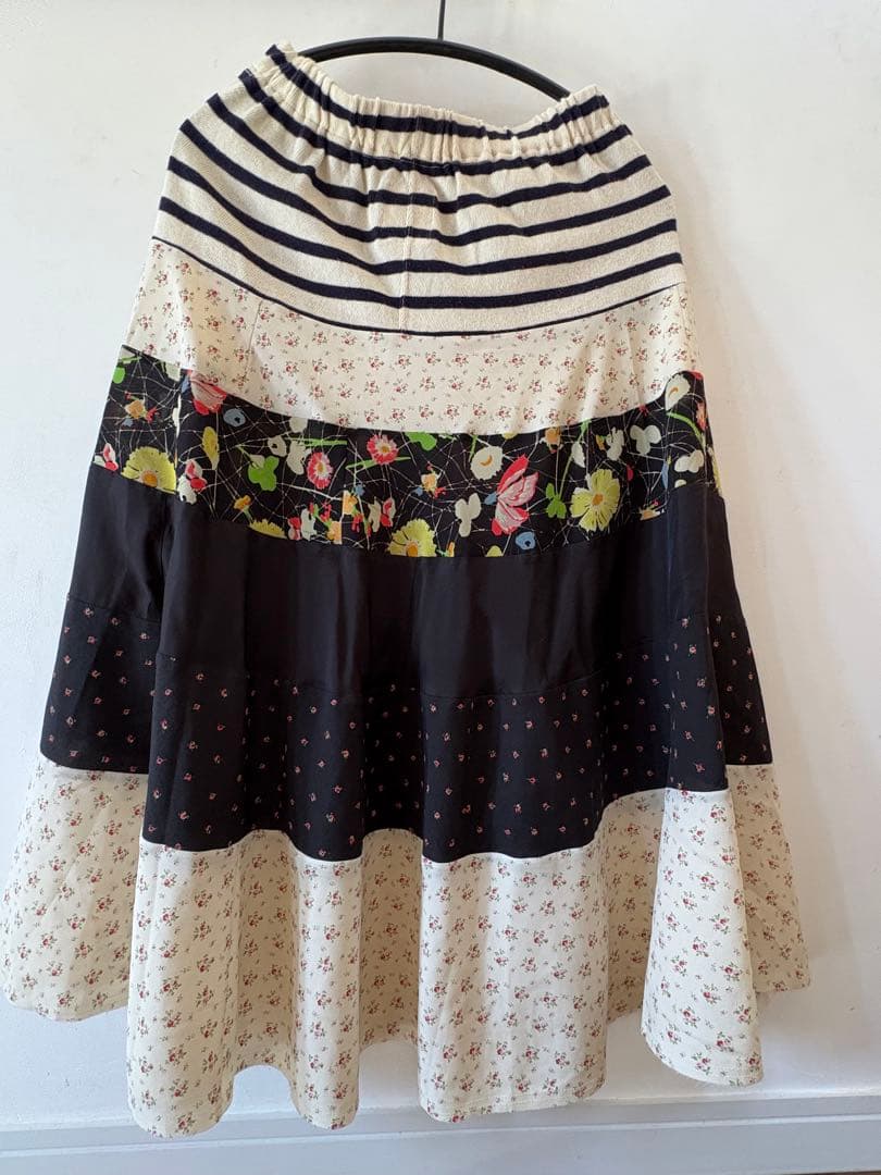 コムデギャルソン　花柄　パッチワーク　スカート