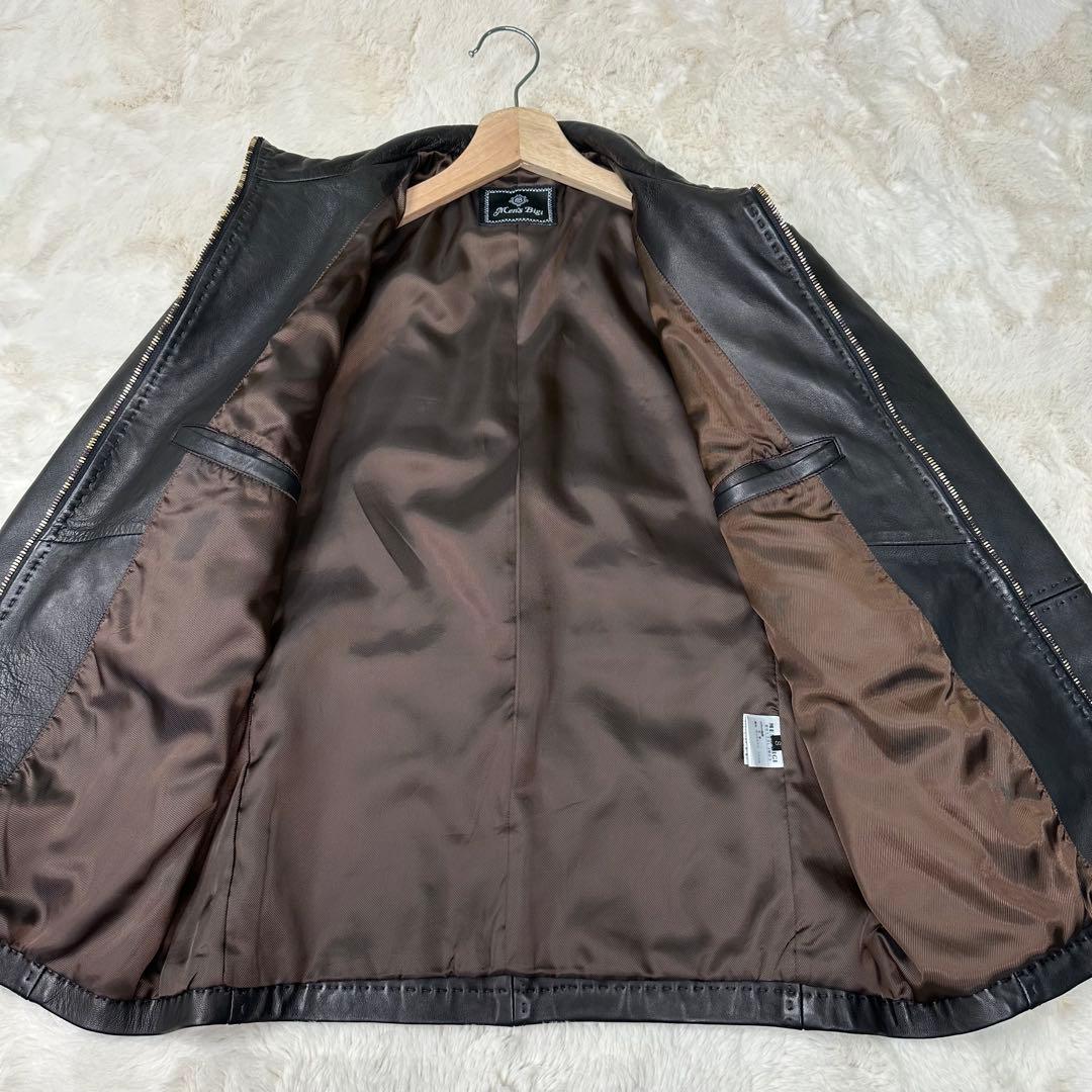 ✨美品✨メンズビギ 羊革シングルライダースジャケット 黒 Sサイズ