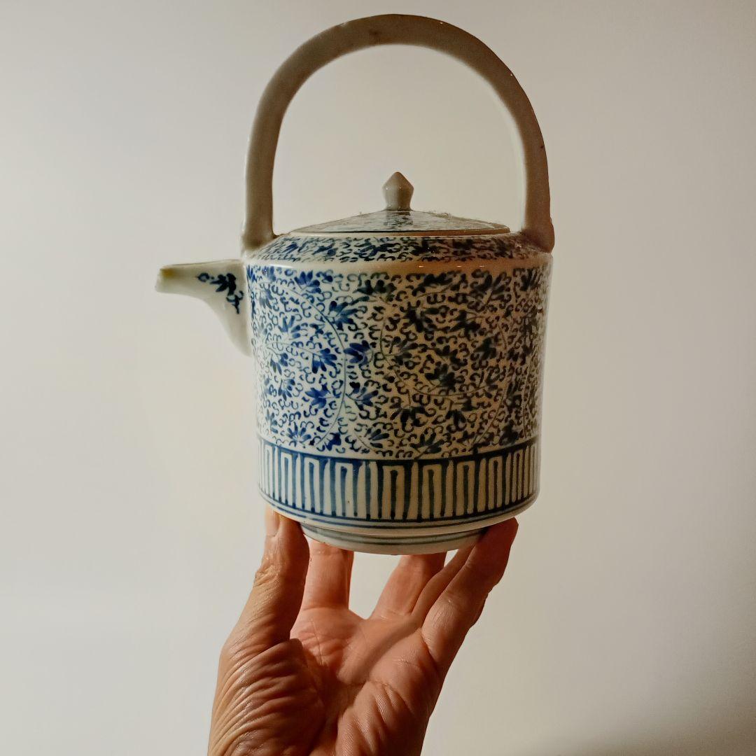 古伊万里　微塵花唐草文銚子　【初期伊万里　古九谷　藍九谷　柿右衛門】