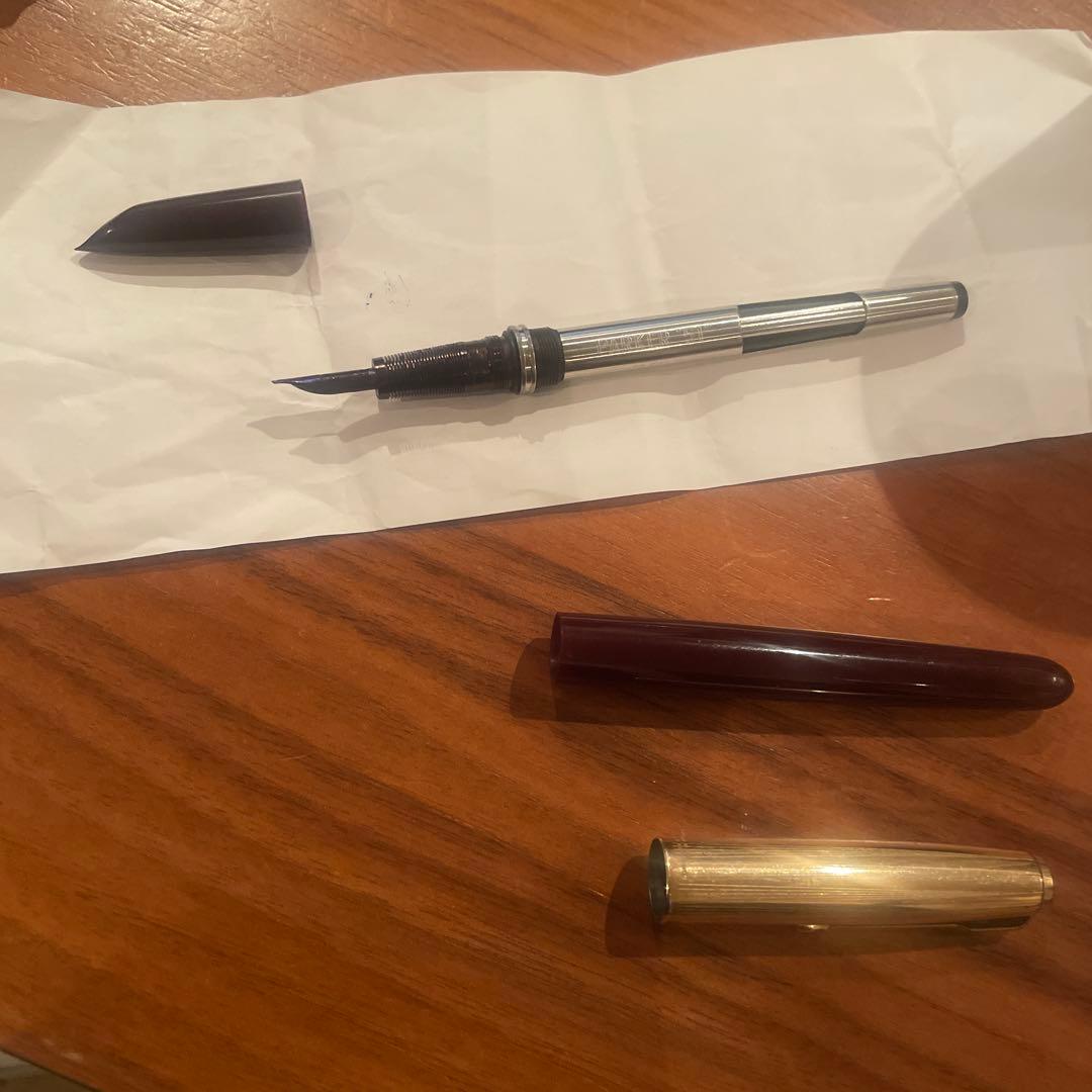 ヴィンテージPARKERパーカー 万年筆 金色キャップ PARKER51 USA