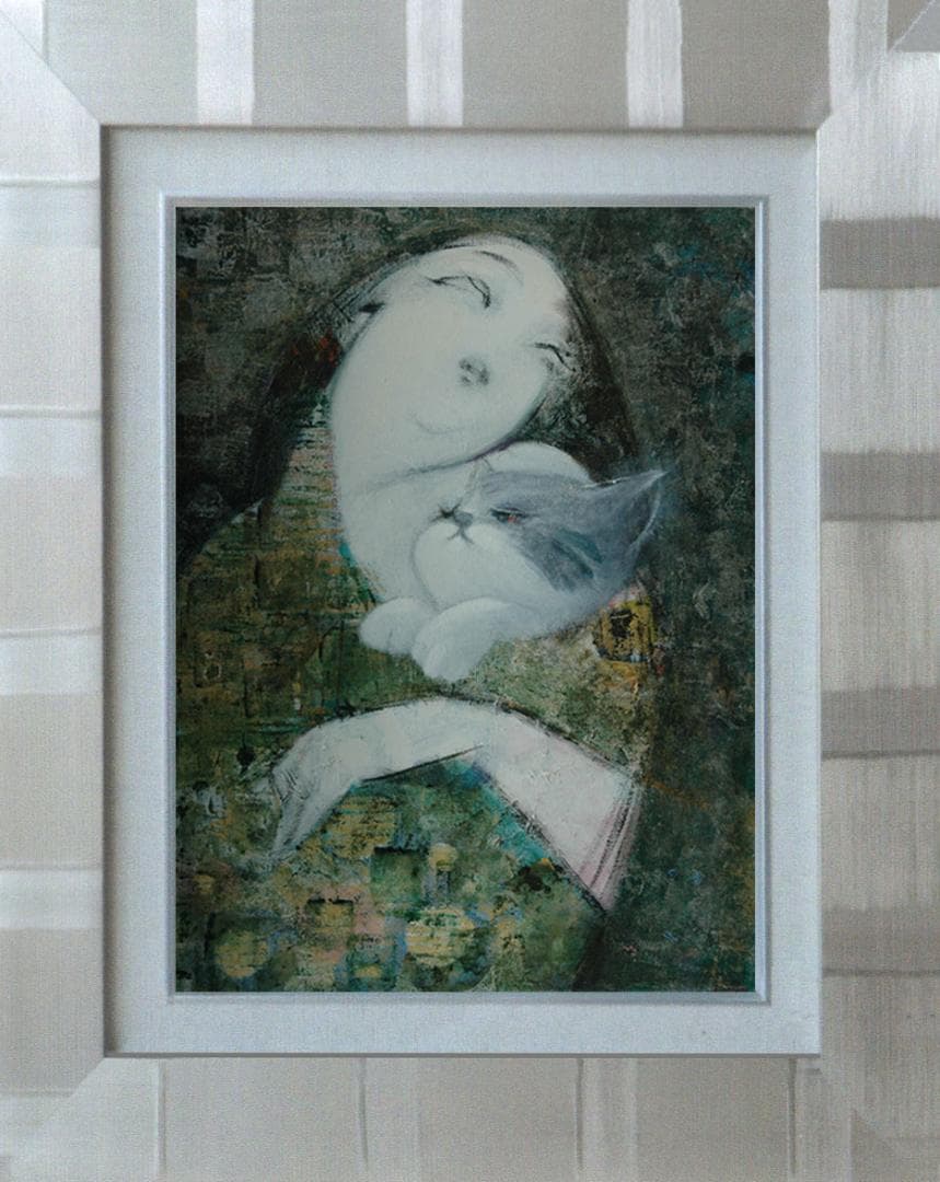 油絵 菅家令子 絵 絵画 インテリア F4-030719 祈り 母子像