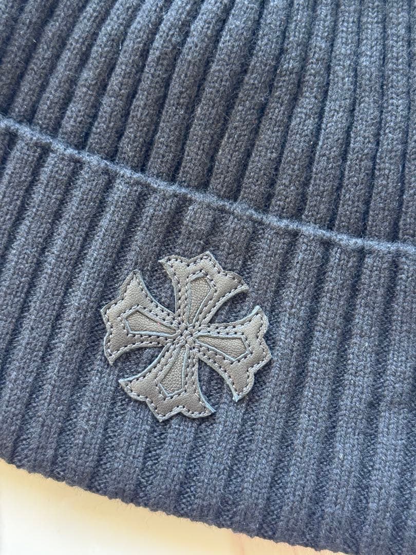 【新品未使用】クロムハーツ☆カシミヤニットビーニー☆CHプラス　黒