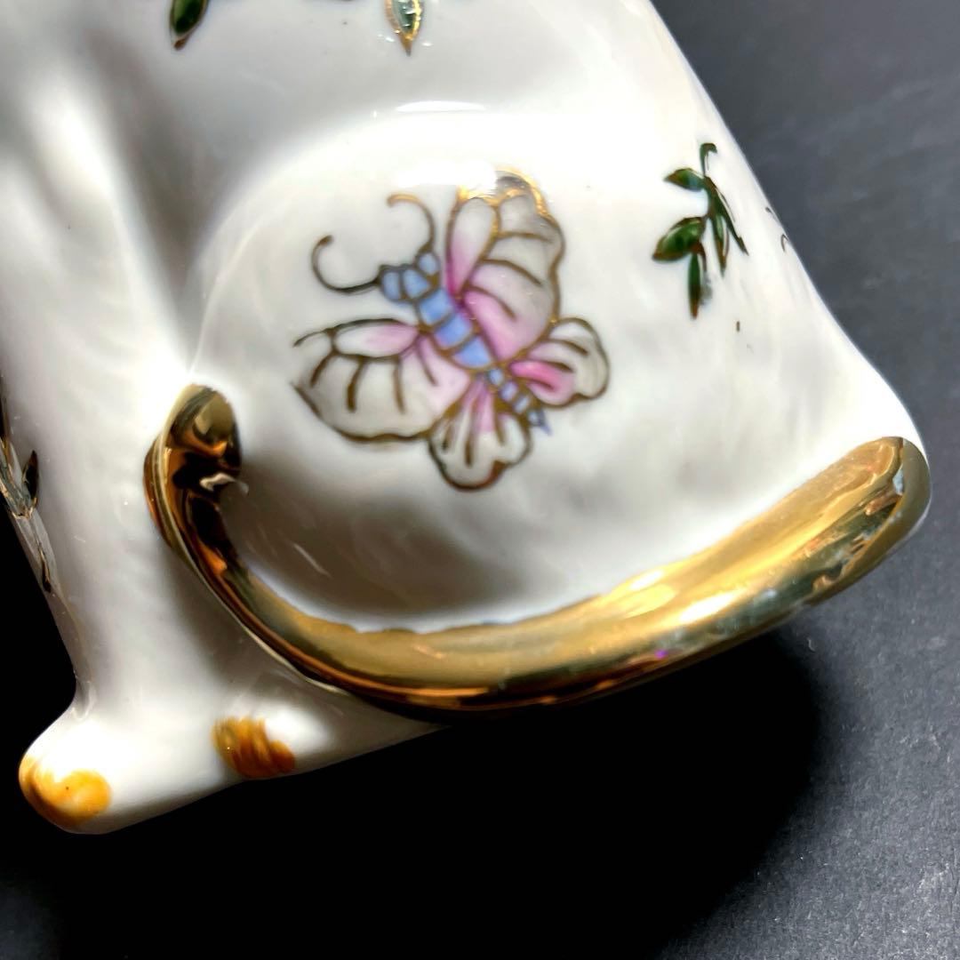 伊万里　陶器　金彩　色絵　見返り猫　アンティーク　縁起物　昭和レトロ