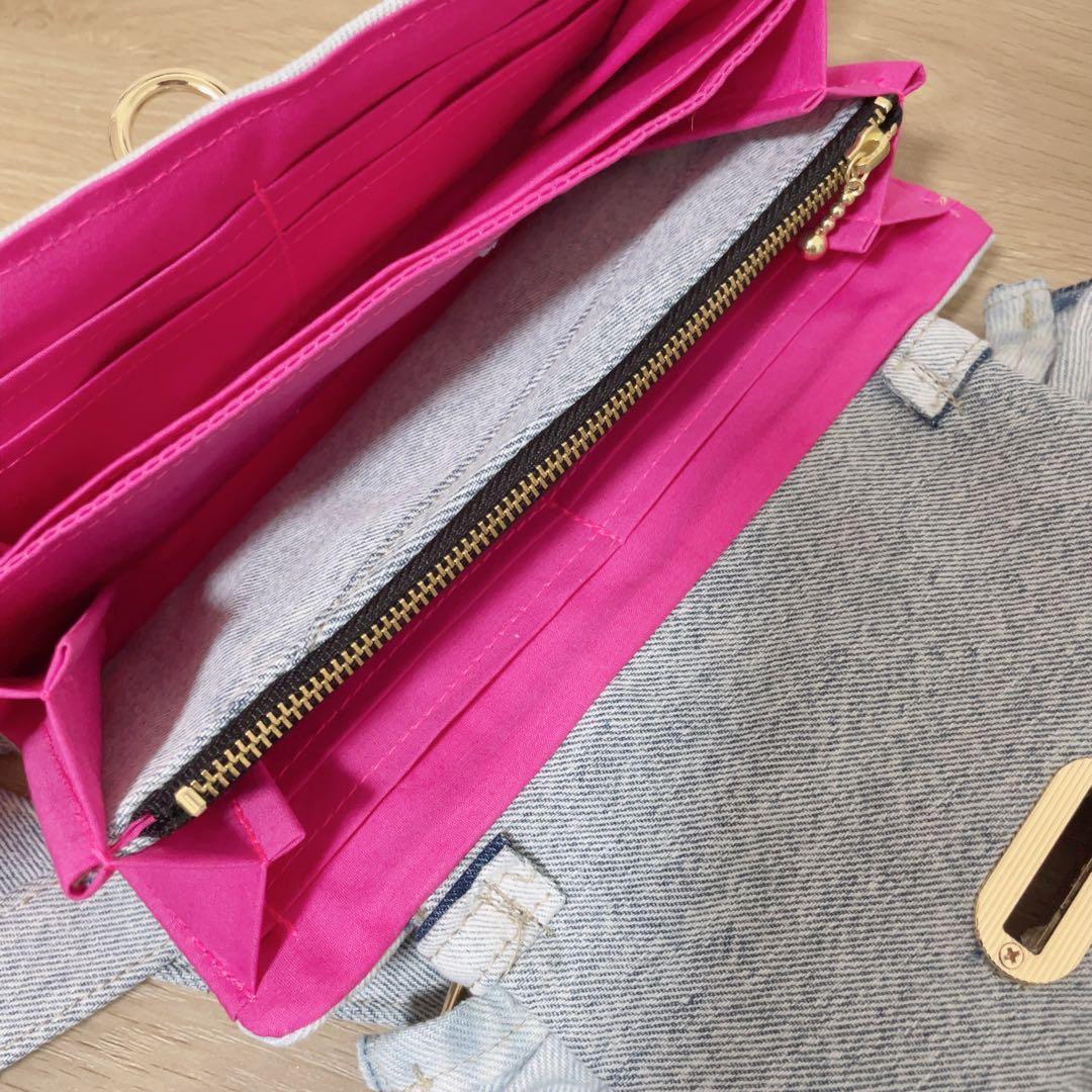 デニム リメイク フリル ウォレット ショルダー 2点セット