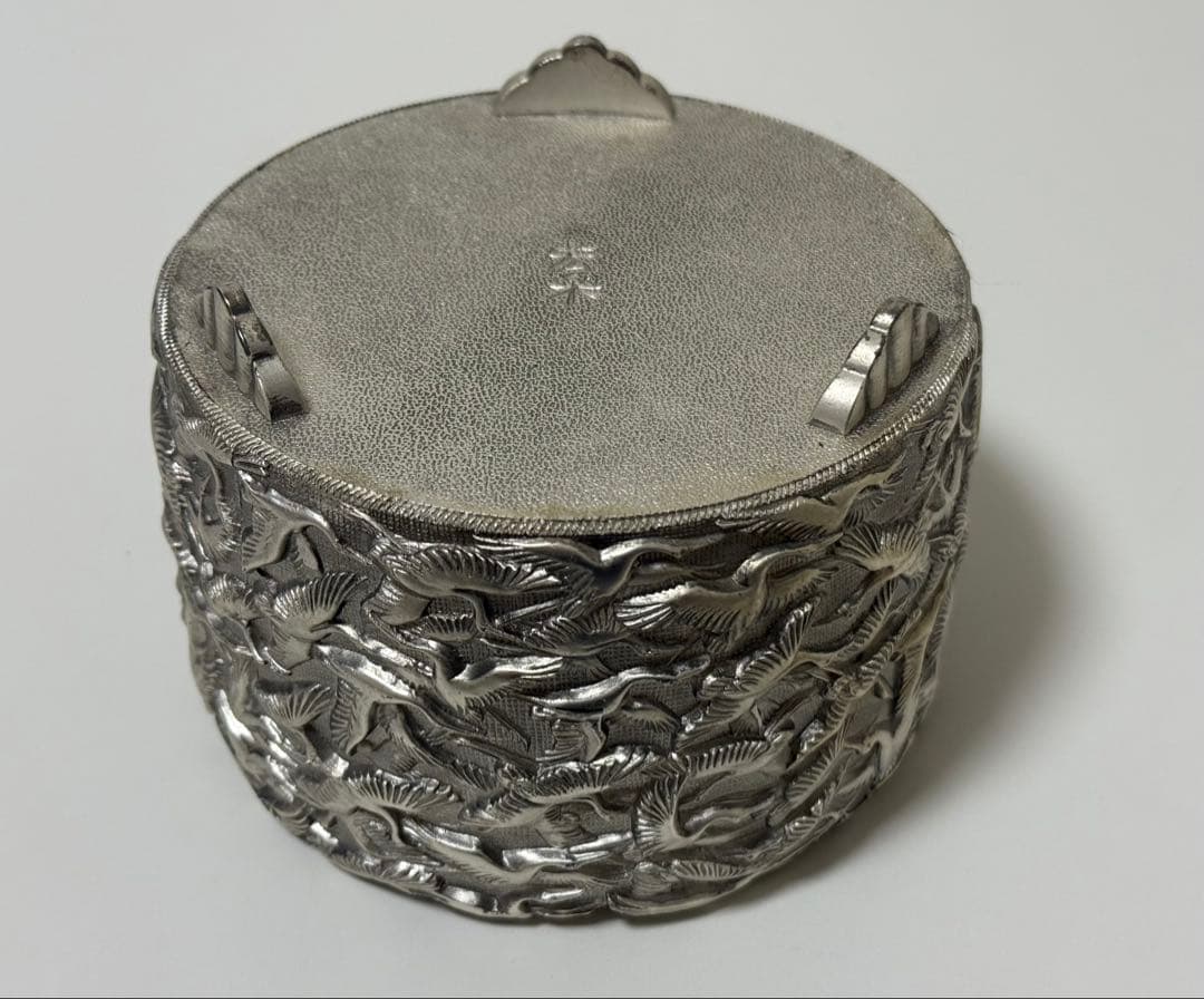 【未使用品】高岡銅器 香炉 彫金　佐野宏采 透かし蓋　茶道具　香道具