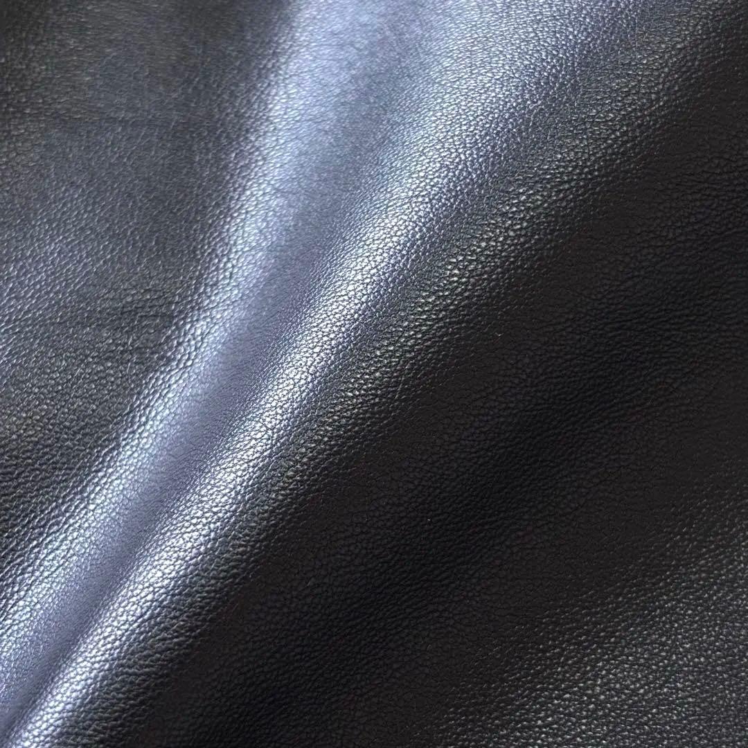 【美品】チンクアンタ ラムレザーシングルライダースジャケット ブラック 46