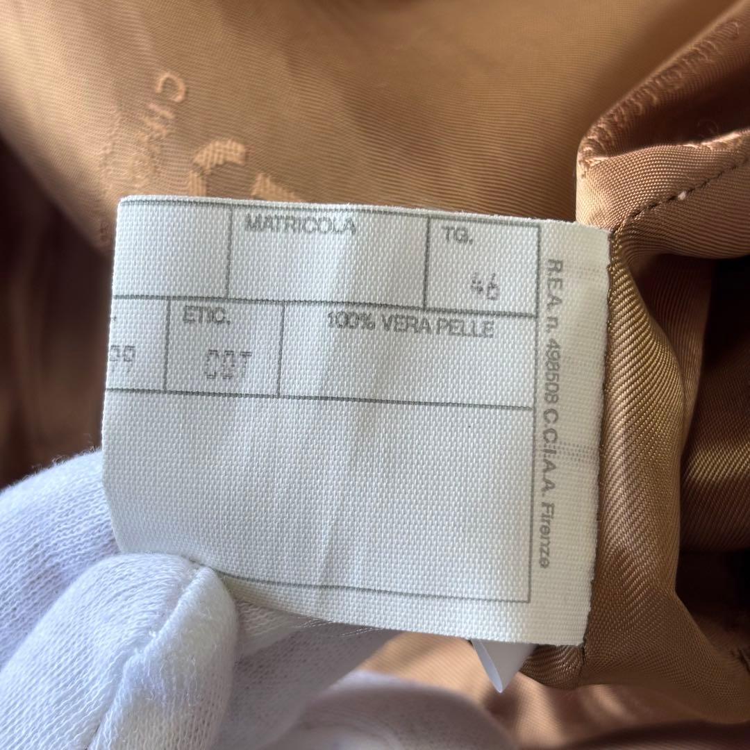 【美品】チンクアンタ ラムレザーシングルライダースジャケット ブラック 46