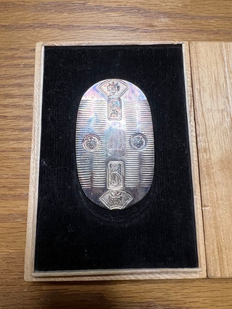 純銀小判 30g 楕円形　木製ケース付き